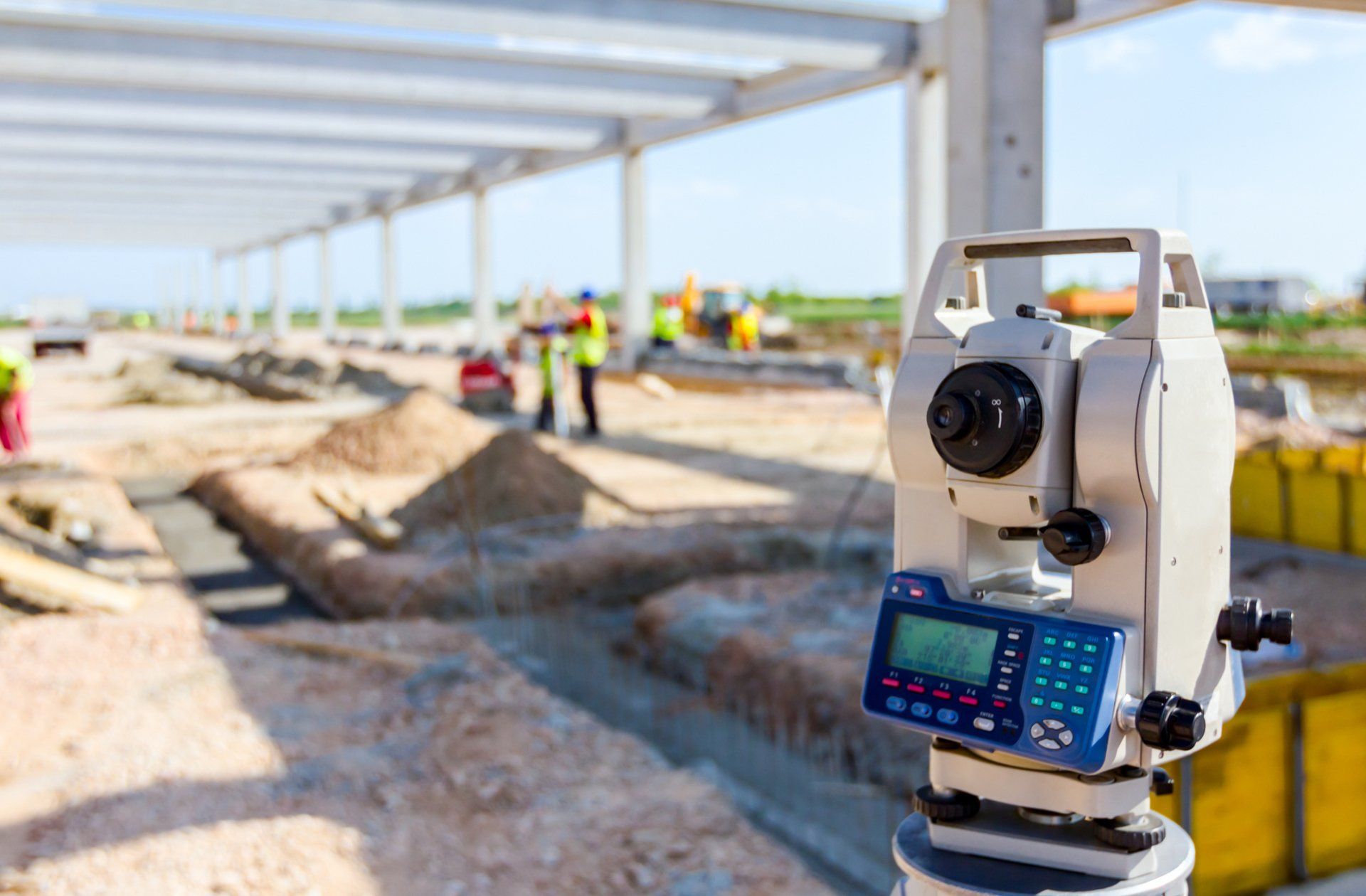 Residential Survey — Geodesist Device on a Building Site in Laredo, TX