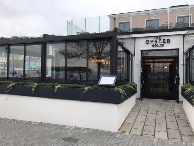 Oyster House, Mumbles, External seating area with retractable roof.