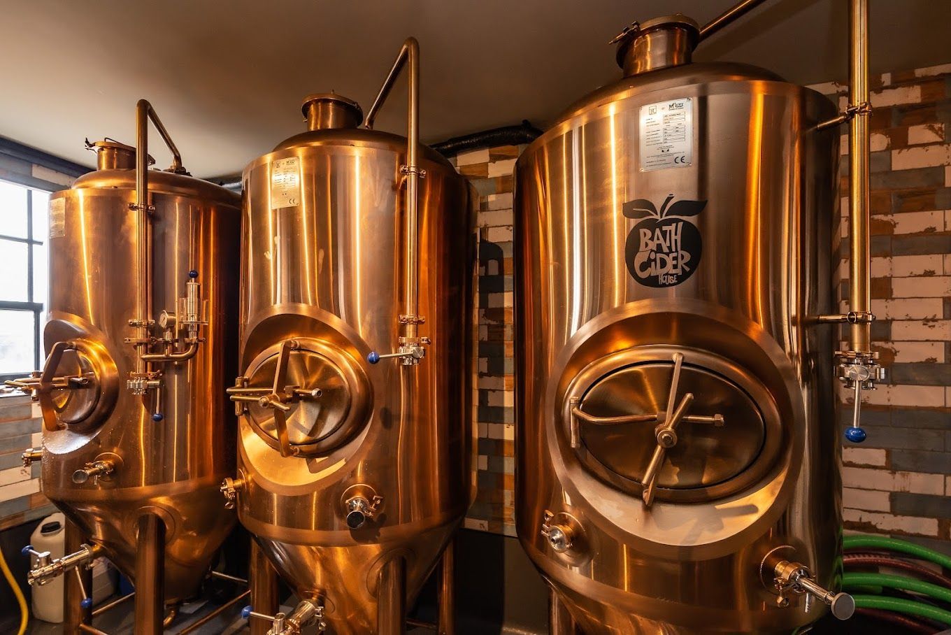 Bath Cider House, copper cider tanks to basement.