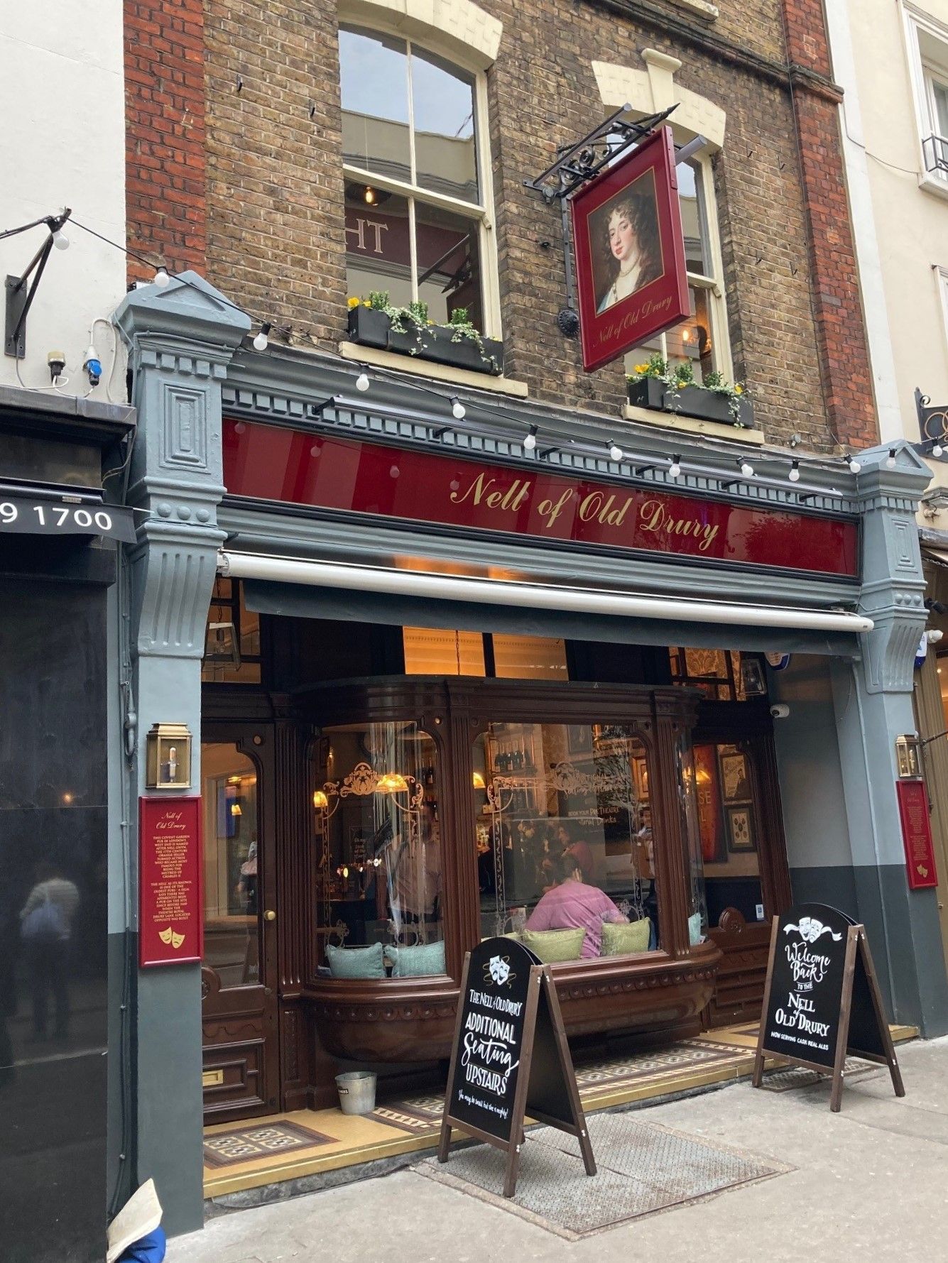 Nell of Old Drury, Covent Garden, London, daytime exterior view of shopfront.