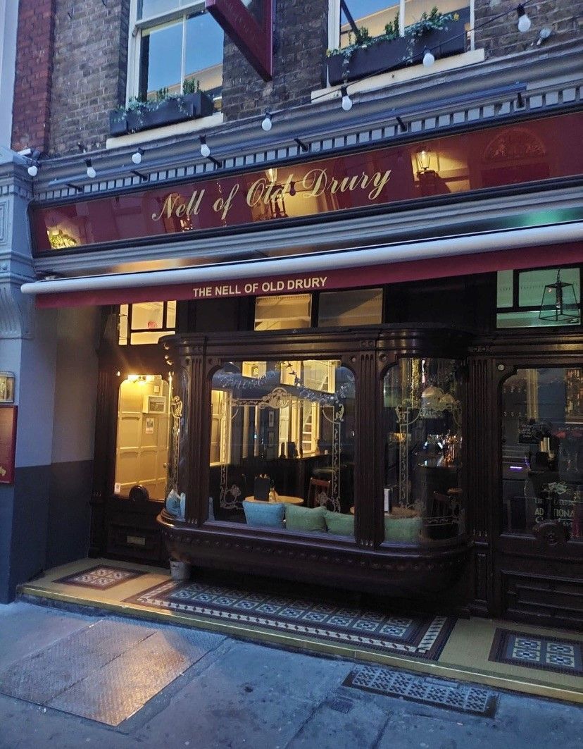 Nell of Old Drury, Covent Garden, London, evening external view.
