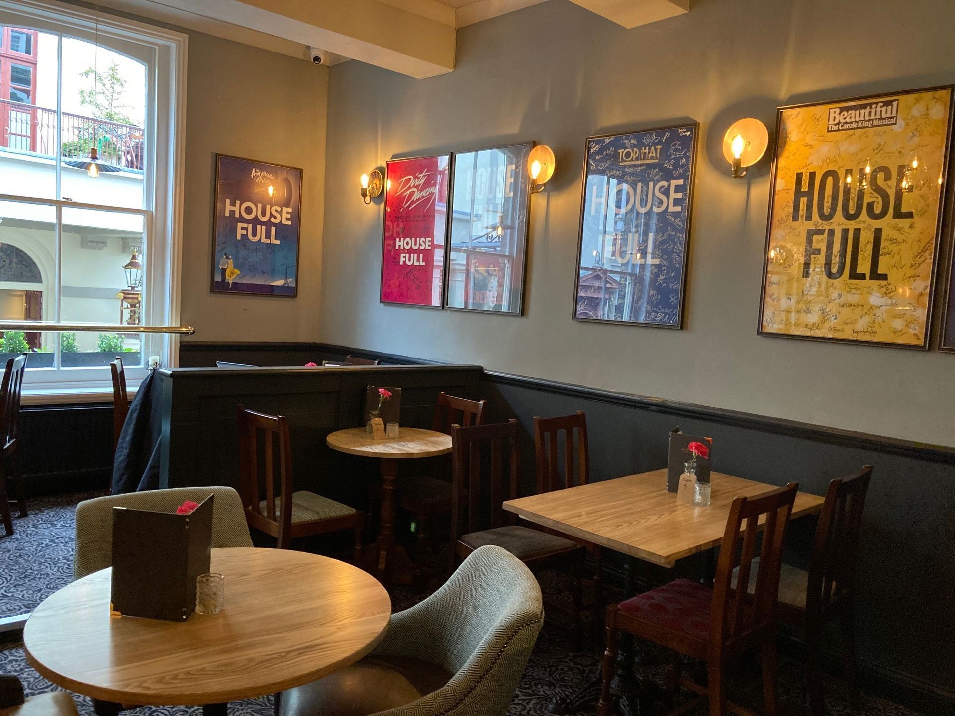 Nell of Old Drury, Covent Garden, London, first floor seating/dining area to front area of first floor.