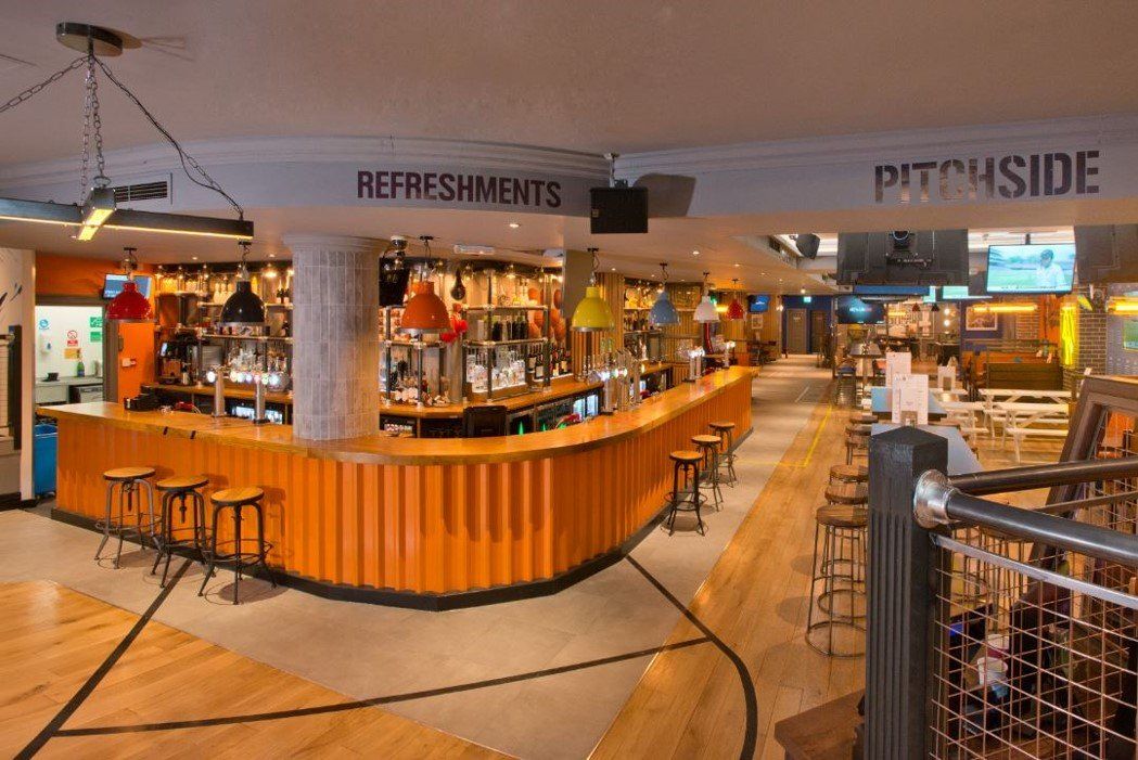Sports Bar & Grill, Old Street, London, looking towards main bar counter from main entrance.