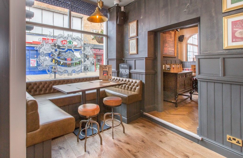 The Old Library, Leamington Spa, view of window seating area.