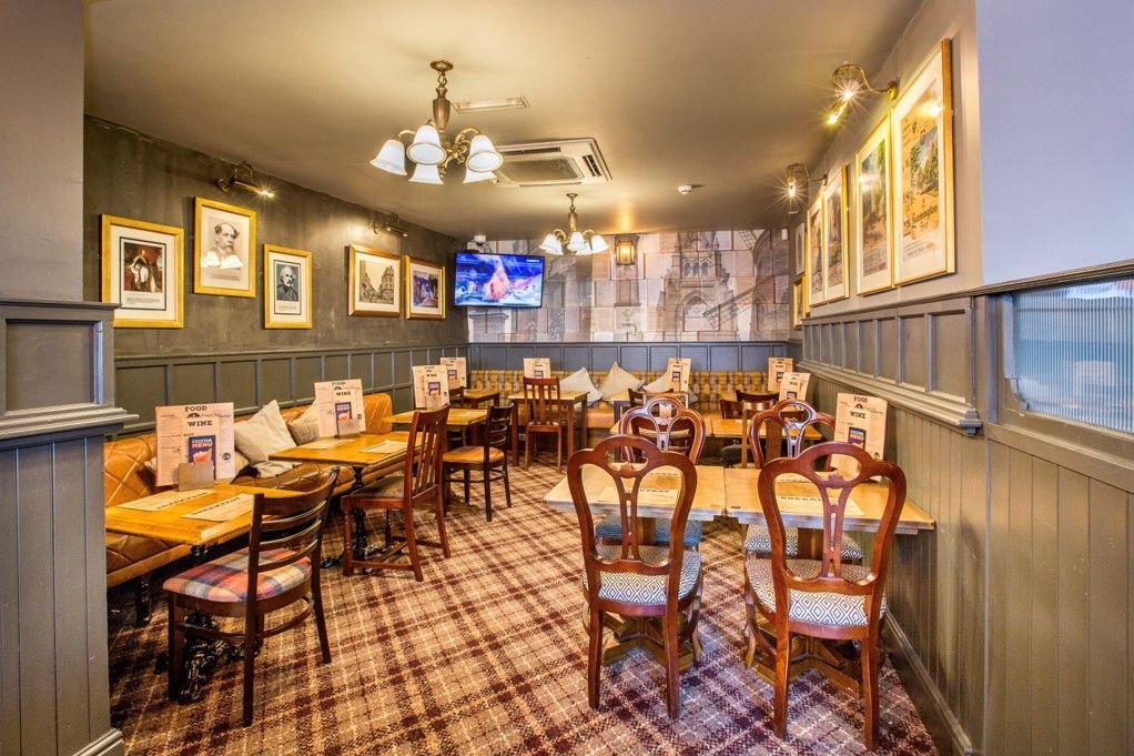 The Old Library, Leamington Spa, dining area.