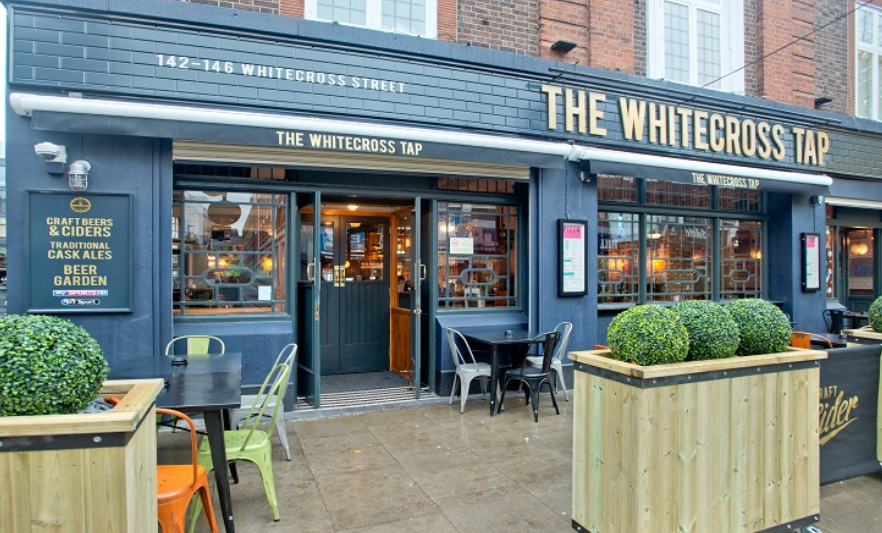 Whitecross Tap, Old Street, London, view of main entrance and external seating area.