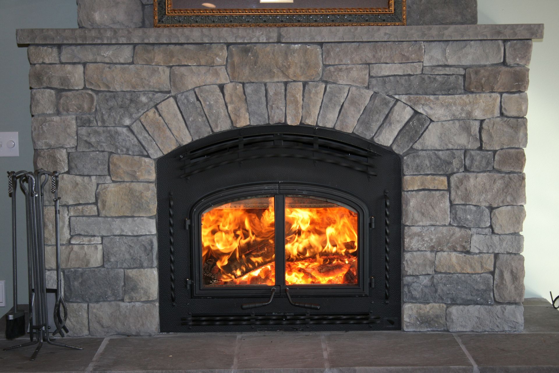 a third angle of the same fireplace