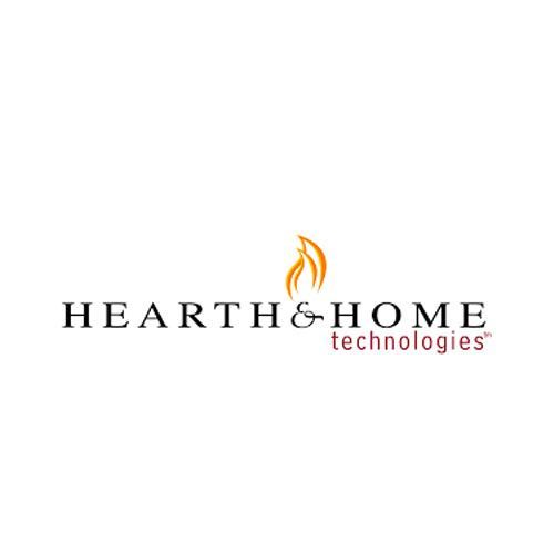 The logo for hearth & home technologies has a flame on it.