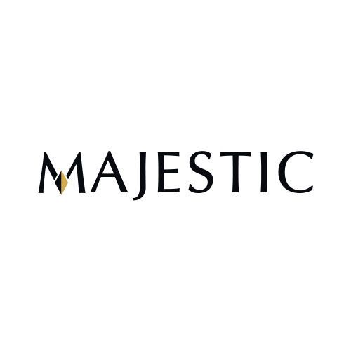 The majestic logo is black and gold on a white background.
