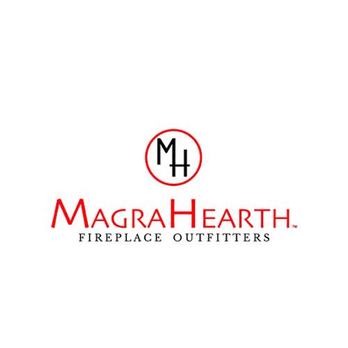 A logo for magra hearth fireplace outfitters