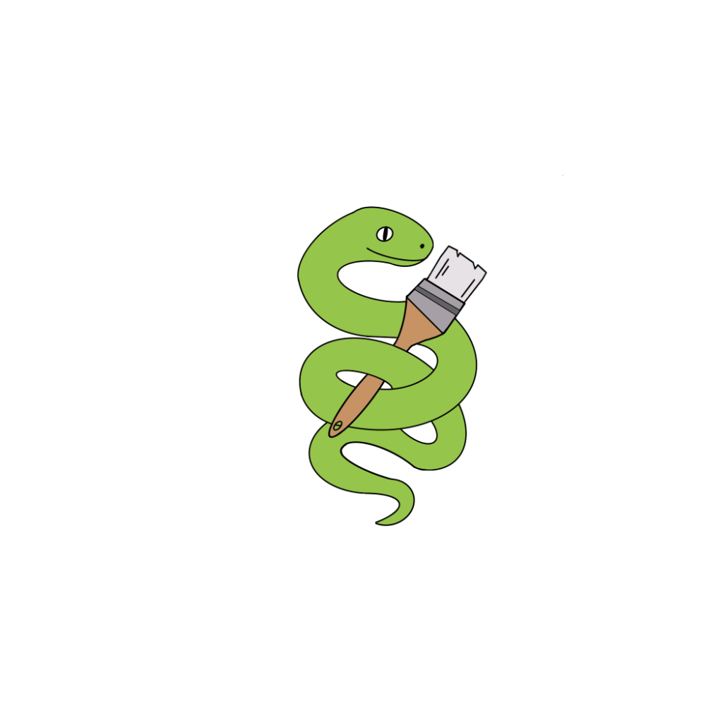 Green cartoon snake holding an electrical plug
