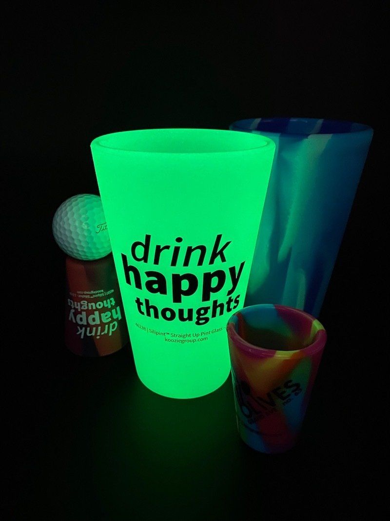 Silipint glow in the dark pint glass