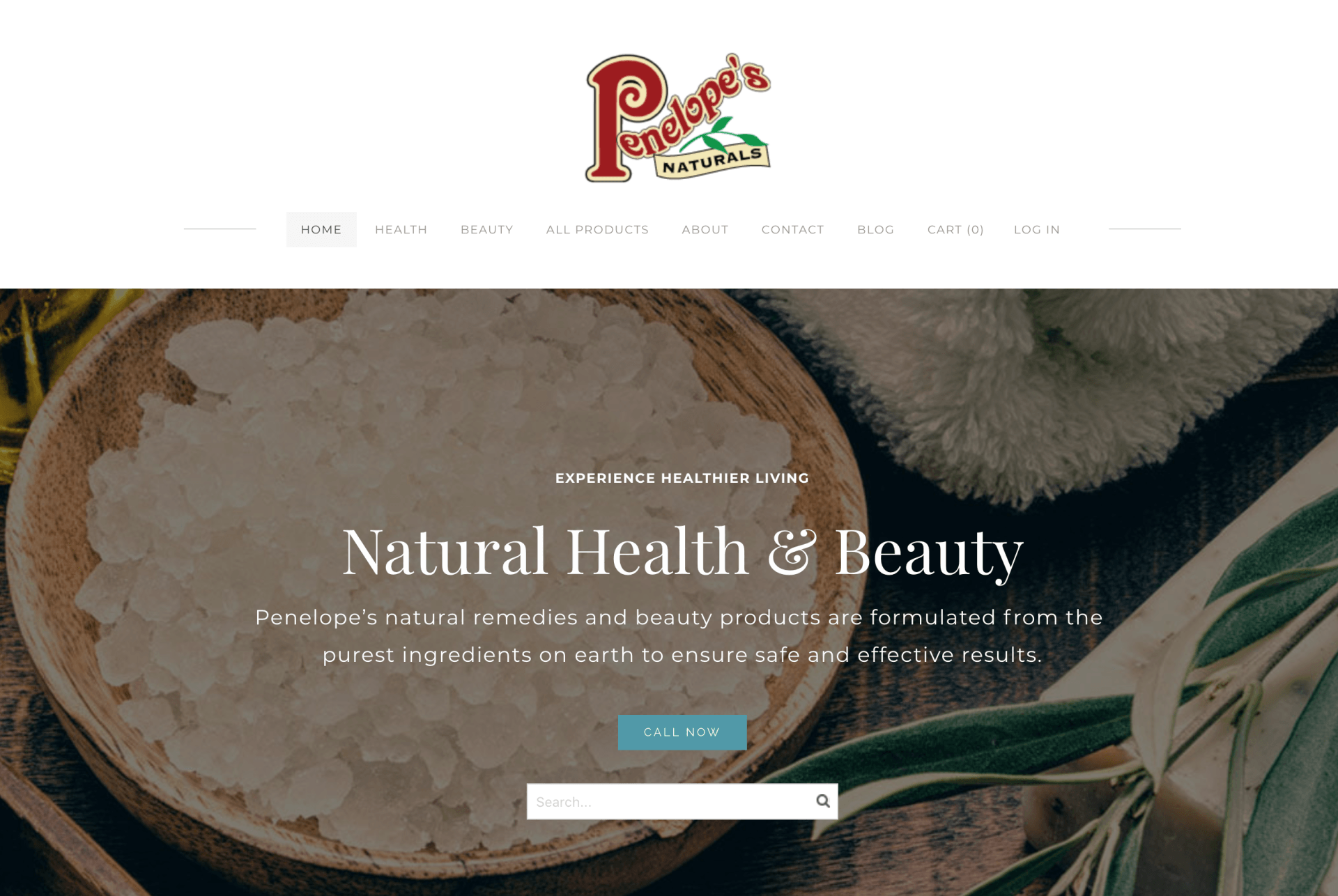 Penelope's Naturals E-Commerce website