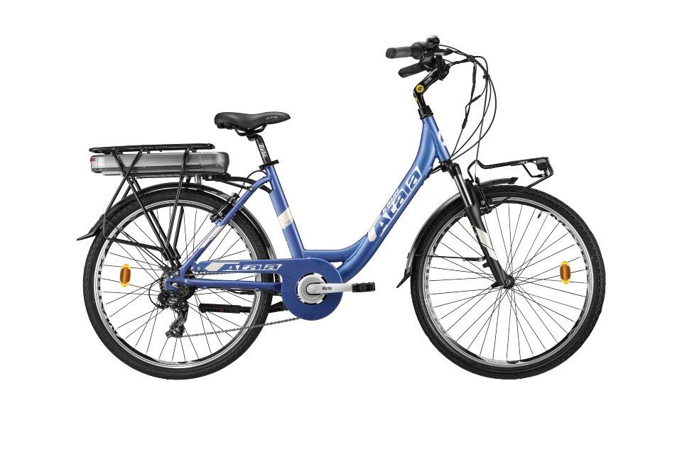bici atala urban di colore azzurro