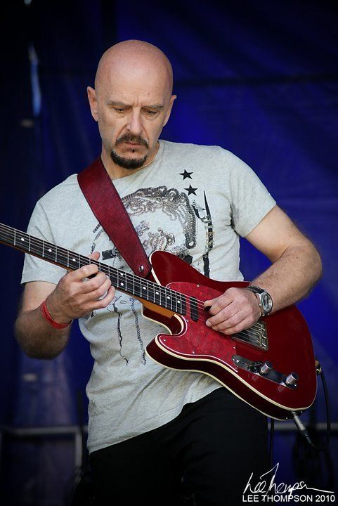Guitarist David Rollins on stage at Moare Music Festival