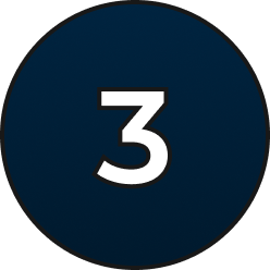 The number 3 in white, centered inside a dark blue circle with a black outline.