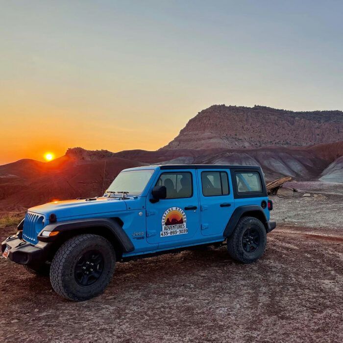 jeep at sunset