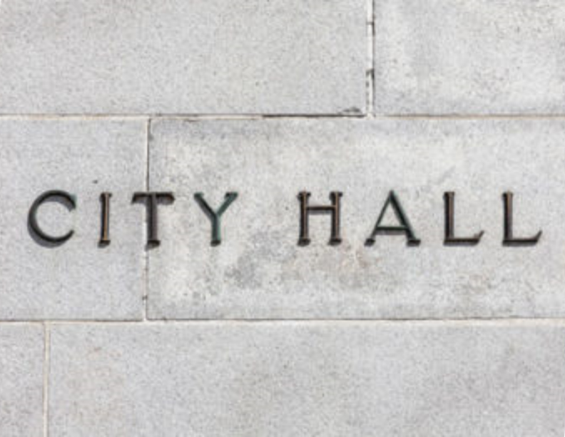 City hall sign