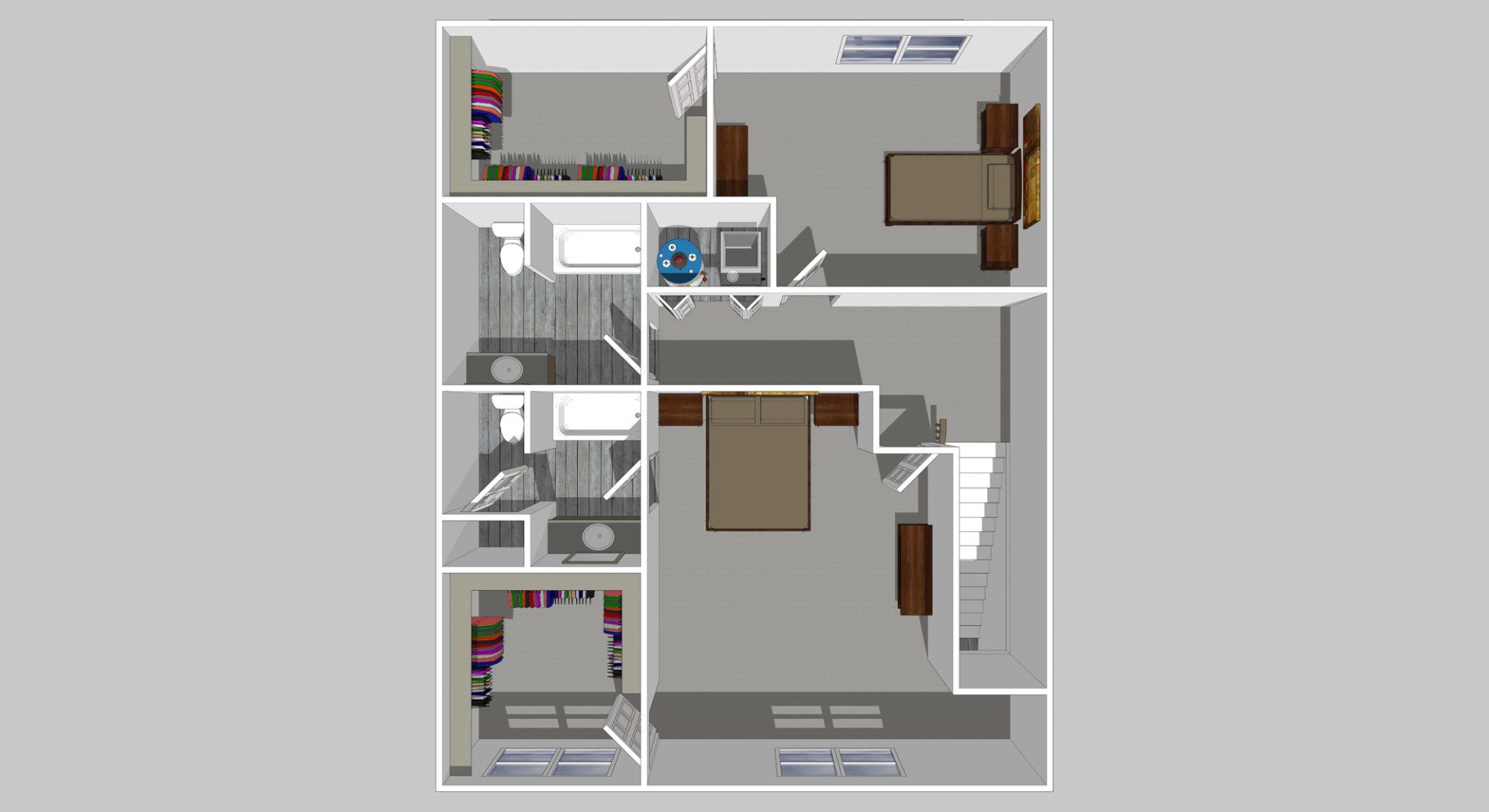 2 Story 2 Bed Floor Plan
