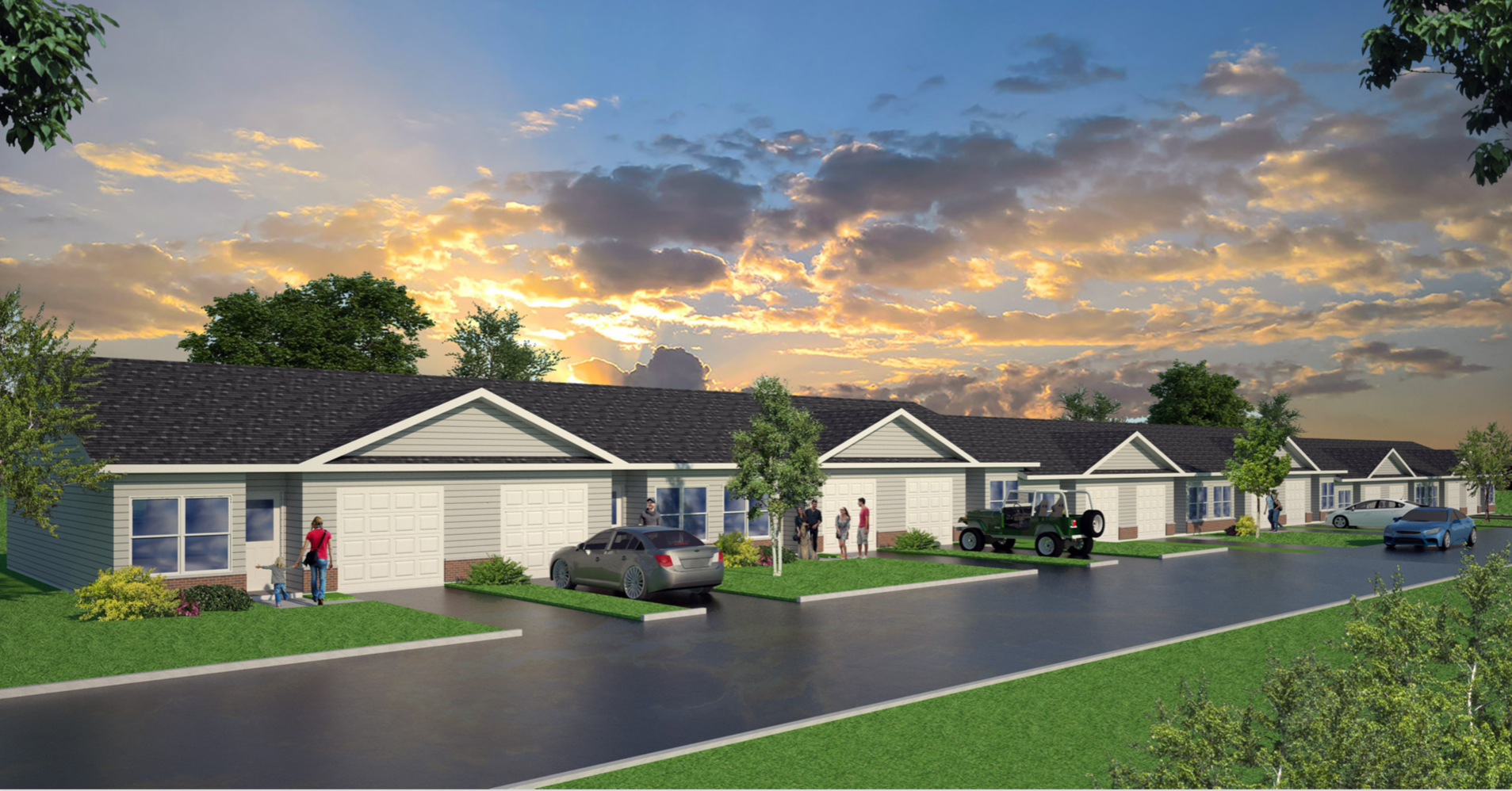 valley bluff townhomes rendering