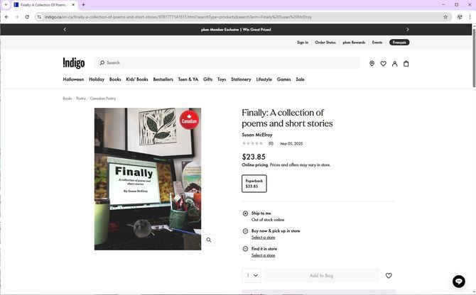 Finally - Indigo.ca listing