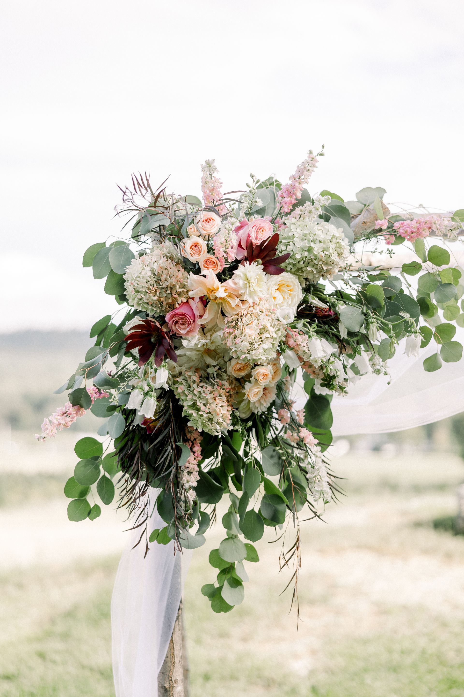 wonderful flower arrangement at a wedding venue in vermont