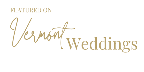 Featured on Vermont Weddings logo in gold text.