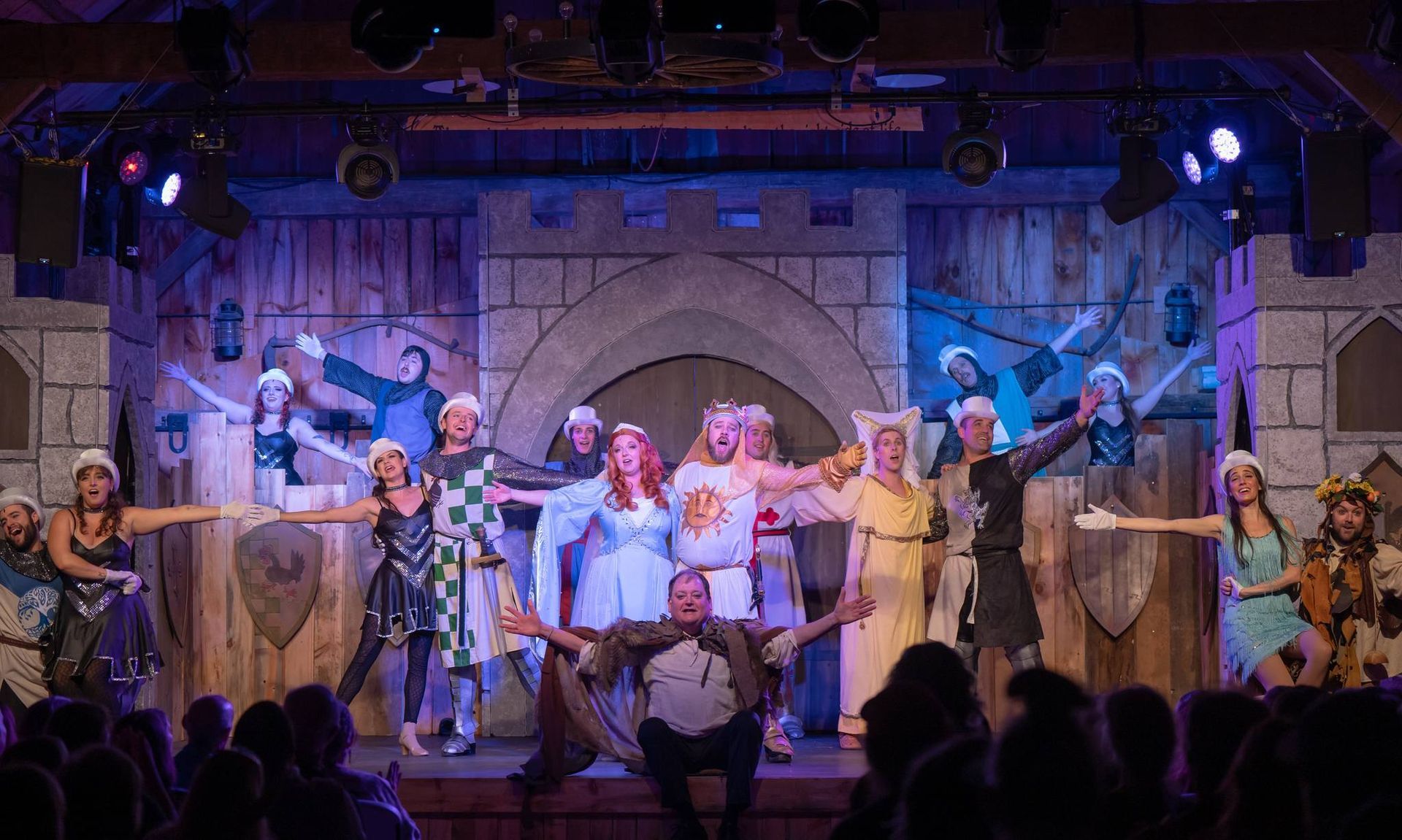 live theater play Spamalot image from the final performance at Isham Family Farm in Vermont