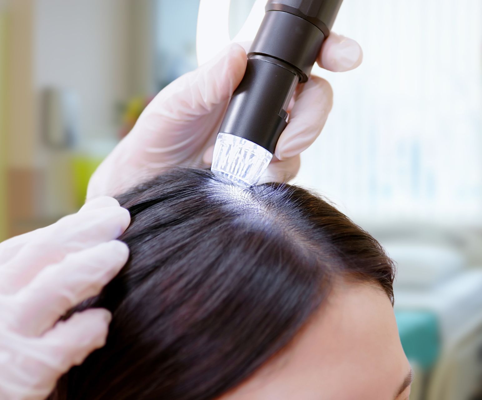 A Woman With Red Hair Is Getting Her Hair Cut In A Salon — MLB Hair In  Smithfield, QLD