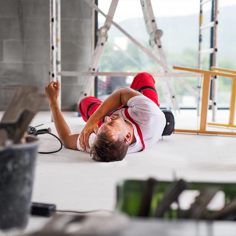 Slip and Fall Accidents — Injured Man at the Construction Site in Conway, AR