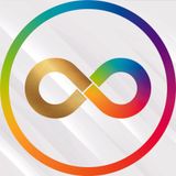 a rainbow coloured infinity symbol made of different coloured circles