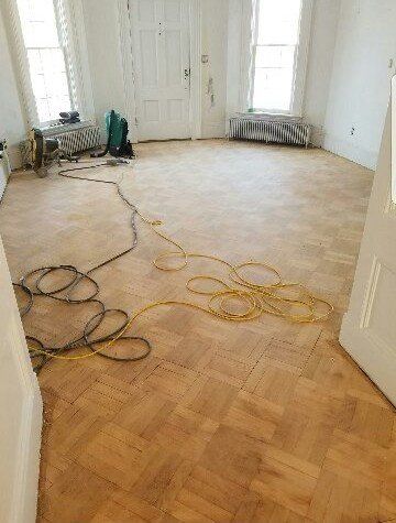 Hardwood Floor Before Refinish — Kenton, OH — Kenton Carpet & Hardwood Floor Care