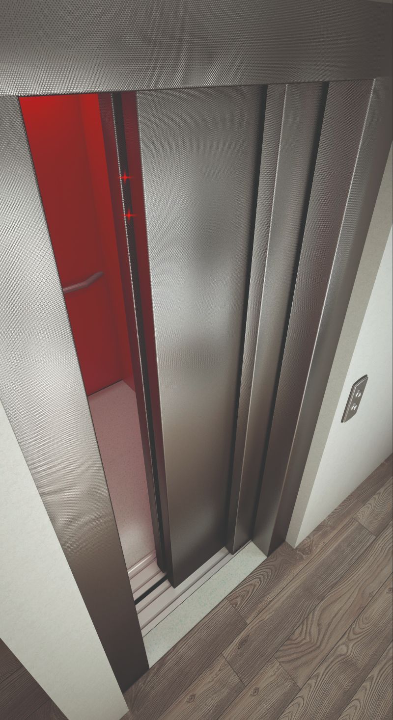 porta scorrevole ascensore in alluminio