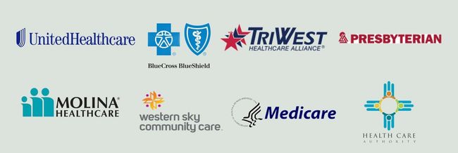Insurance logos accepted by Sandia Therapy and Wellness Center