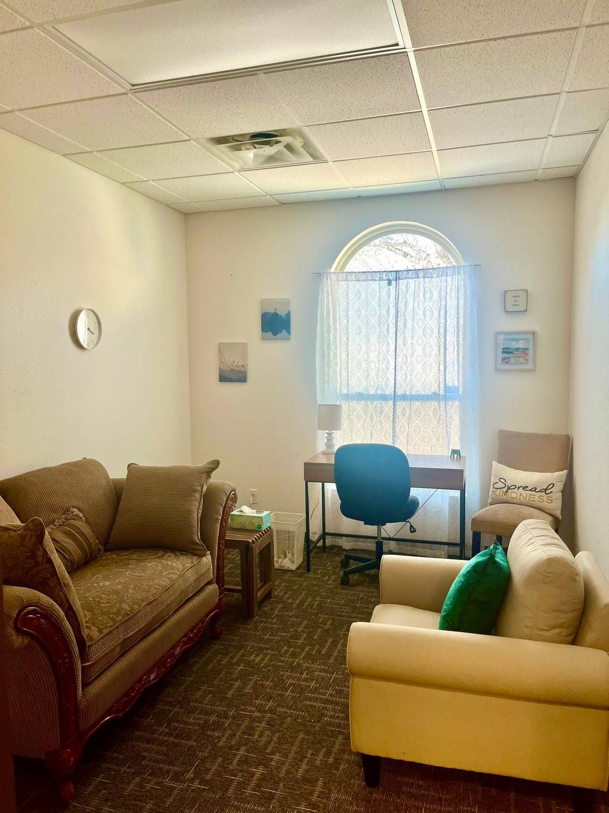 Comfortable therapy room at Sandia Therapy and Wellness Center in Albuquerque, NM.