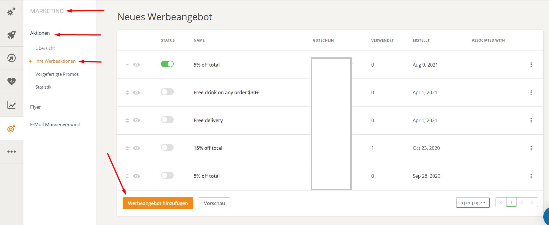 Screenshot einer Einstellungsseite; die Benutzeroberfläche zeigt eine Liste der Einstellungen, wobei die Schaltfläche „Bearbeiten“ hervorgehoben ist.