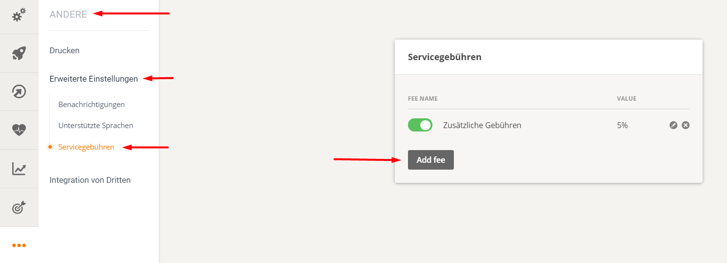 Screenshot einer Website-Oberfläche mit Seitenleiste und Inhaltsbereich, der die Einstellungen anzeigt. Der Inhaltsbereich enthält eine Schaltfläche „Datei hinzufügen“.