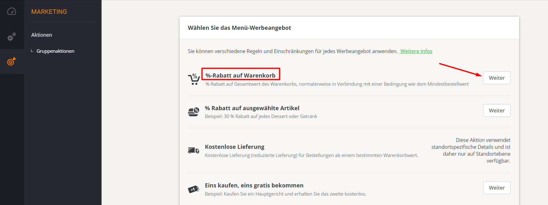 Eine Liste von Benachrichtigungen auf weißem Hintergrund mit einem roten Pfeil, der auf ein Element zeigt.