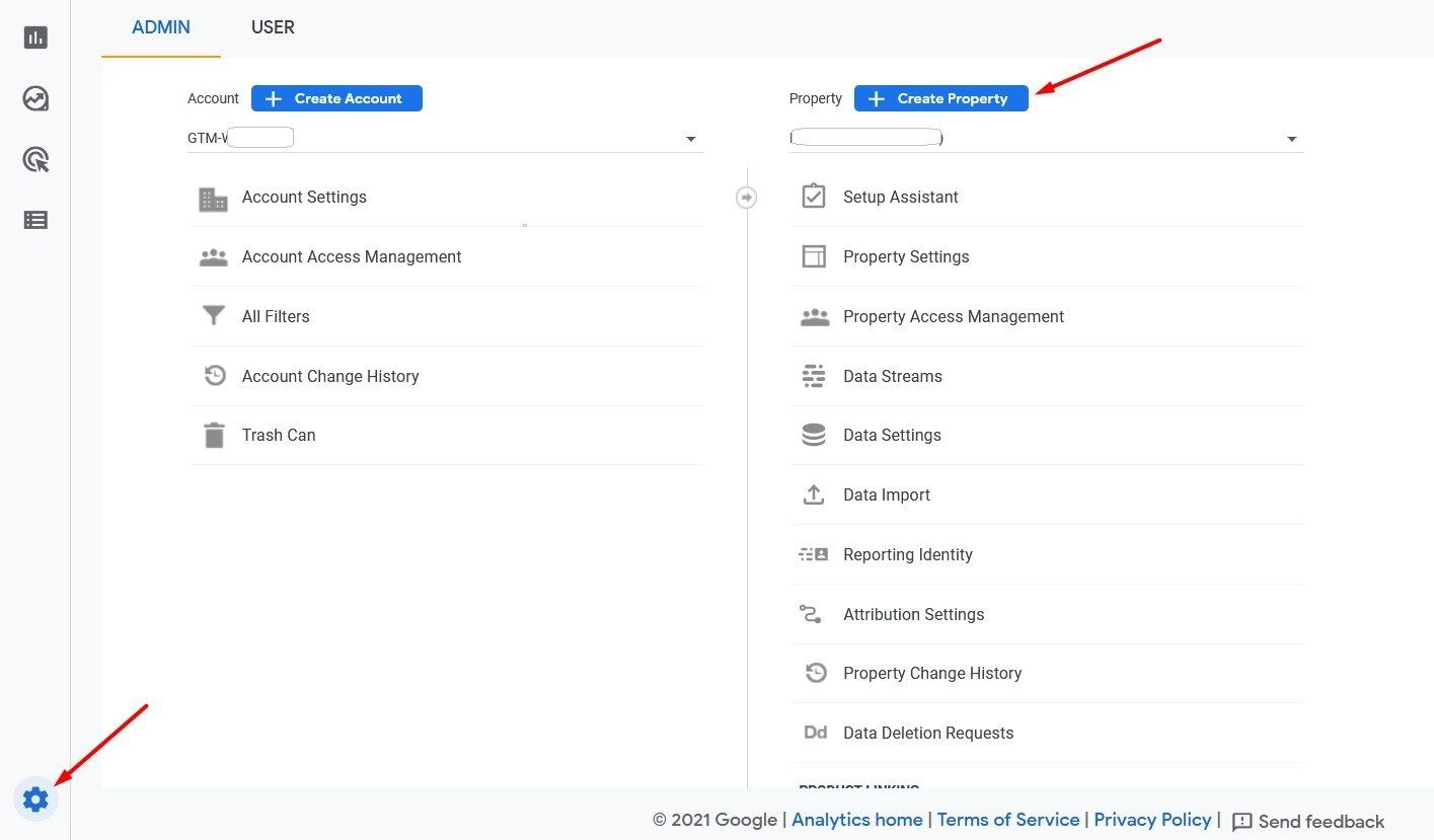 Benutzeroberfläche mit „Erstellen“-Schaltflächen und einer Seitenleiste mit Menüoptionen.