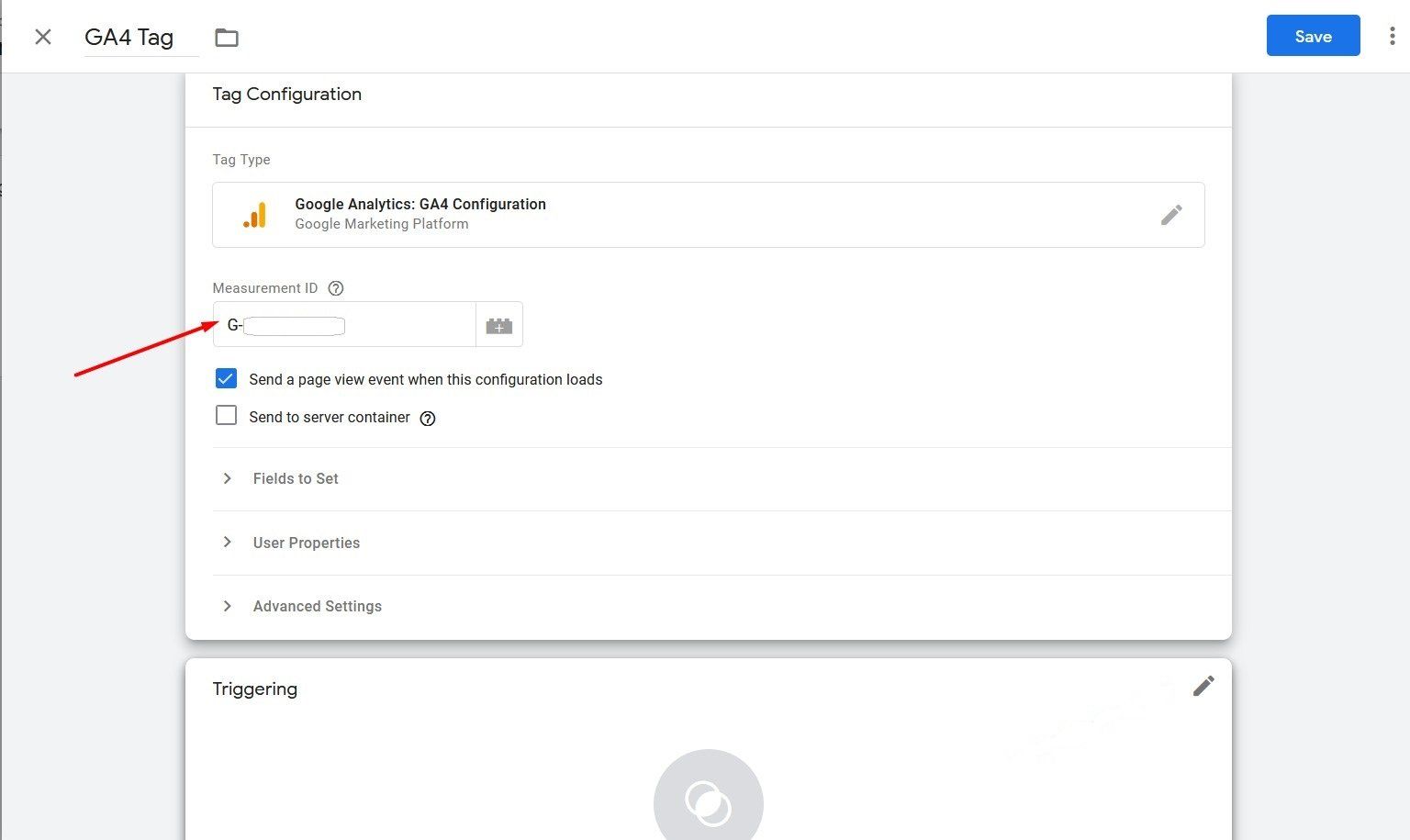 Pfeil, der auf ein Dokument mit dem Titel „a...with google“ zeigt.