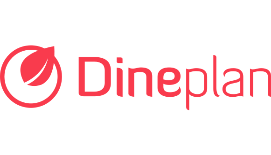 Red Dineplan logo with a leaf icon.