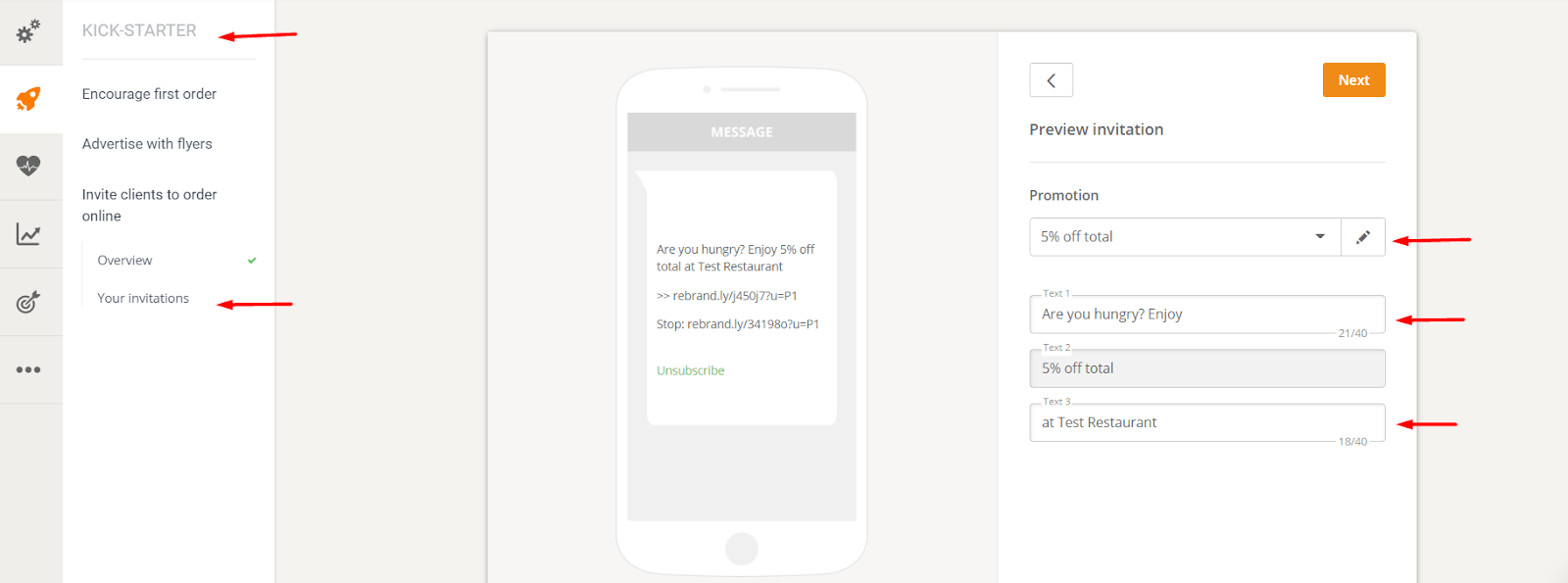 Screenshot einer mobilen Benutzeroberfläche mit Eingabefeldern für Text. Der Benutzer befindet sich in einer Vorlage.