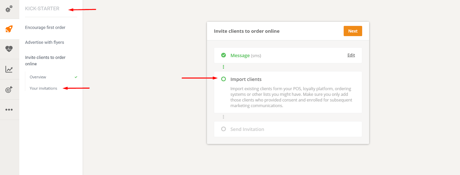 Benutzeroberfläche mit einer Checkliste. Ein Punkt ist abgehakt und wird mit einem Text darunter versehen.