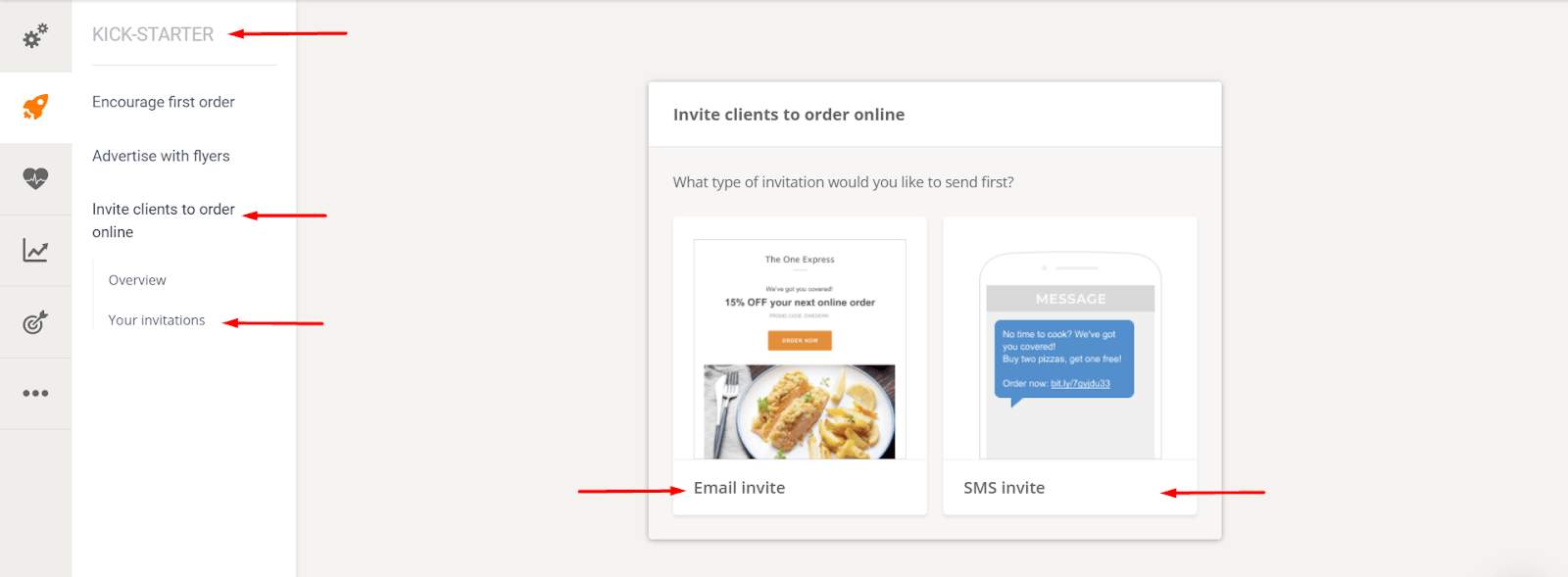 Screenshot eines Dashboards mit E-Mail-Vorlagen. Enthält eine linke Navigationsleiste und zwei Vorschaukarten.