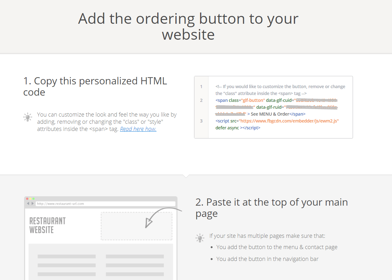 Anleitung zum Hinzufügen eines Bestellbuttons zu einer Webseite: HTML-Code kopieren und einfügen.