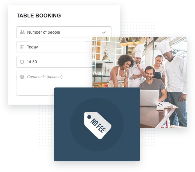 Table booking form, a 