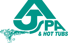 logo for AJ spa and hot tubs
