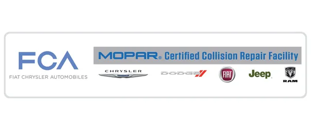 A logo for a certified collision repair facility