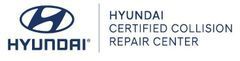 A hyundai certified collision repair center logo on a white background.