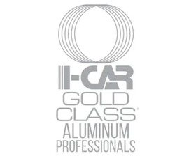 The logo for i-car gold class aluminum professionals
